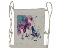 Watercolor Art Modern Drawstring Backpack