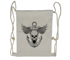 Skull Anchor Eagle Drawstring Backpack