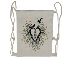 Romantic Bird Drawstring Backpack