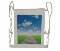 Meadow Countryside Path Drawstring Backpack