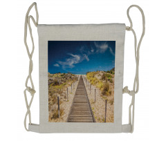 Idyllic Tranquil Shore Drawstring Backpack