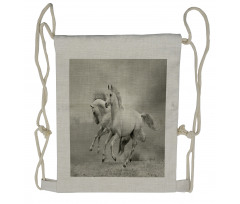 Horse Freedom Theme Drawstring Backpack