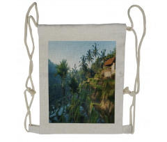 Palm Trees Morning Drawstring Backpack