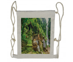 Waterfall Rainforest Drawstring Backpack