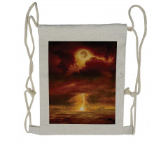 Storm Full Moon Beams Drawstring Backpack