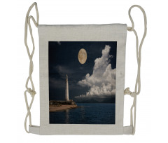 Moonlight Island Sea Drawstring Backpack