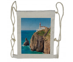 Cliff Rocks Sunny Day Drawstring Backpack