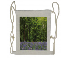 Bluebell Flowers Forest Drawstring Backpack