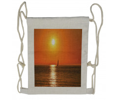 Sailboat Sea Sunrise Drawstring Backpack