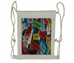 Words Composition Love Drawstring Backpack