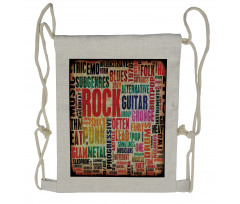 Music Rock 'n' Roll Poster Drawstring Backpack