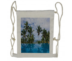 Infinity Pool Palm Drawstring Backpack