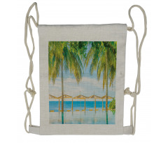 Pool Resort Summer Drawstring Backpack