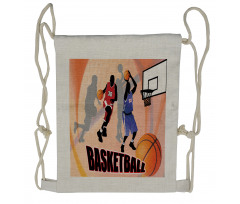 Vintage Basketball Art Drawstring Backpack