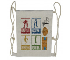 Grunge Basketball Sport Drawstring Backpack