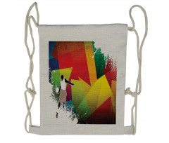 Basketball Modern Art Drawstring Backpack