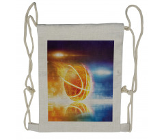 Burning Basketball Art Drawstring Backpack