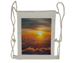 Sunset Scene on Clouds Drawstring Backpack