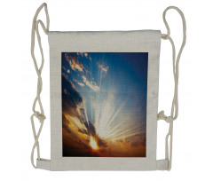 Sunbeams in Sky Scenery Drawstring Backpack