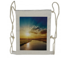 Dreamy Sunset on River Drawstring Backpack