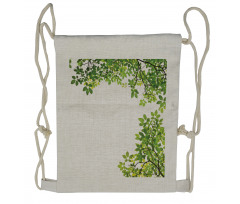 Fresh Branch with Leaves Drawstring Backpack