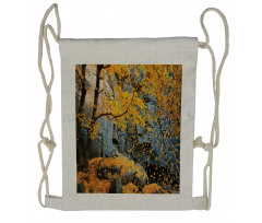 Maple Falling Leaves Drawstring Backpack