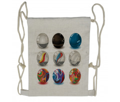 Marbles Bubble Artwork Drawstring Backpack