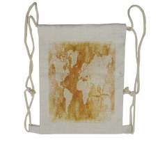 Old Fashioned World Map Drawstring Backpack