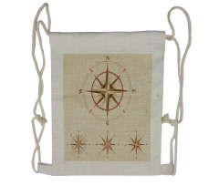 Compass Nautical Retro Drawstring Backpack