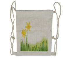 Daffodils with Grass Drawstring Backpack