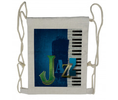 Jazz Music Keys Guitar Drawstring Backpack