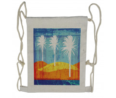 Tropic Beach Palms Drawstring Backpack