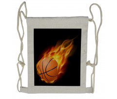 Basketball Fire Shoot Drawstring Backpack