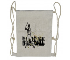 Baseball Grunge Batting Drawstring Backpack