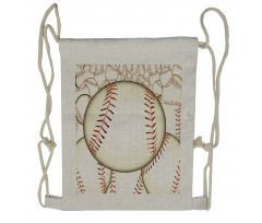 Baseball Ball Pattern Drawstring Backpack