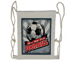 Grungy Football Pop Art Drawstring Backpack