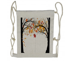 Trees with Dried Leaves Drawstring Backpack