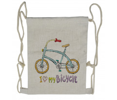 Bicycle Kids Love Words Drawstring Backpack