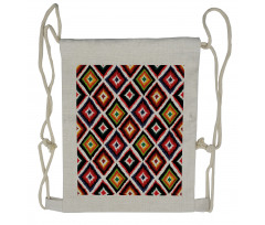 Vintage Folk Border Drawstring Backpack