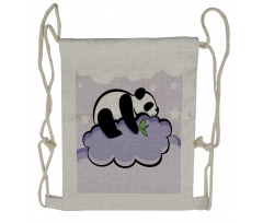 Sleeping Panda on Cloud Drawstring Backpack