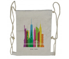 New York Landmarks Drawstring Backpack