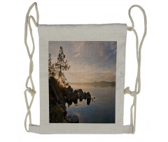 Lake Tahoe at Sunset Drawstring Backpack