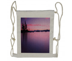 Hazy Calm Lake Tahoe Drawstring Backpack