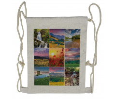 Summer Home Landscape Drawstring Backpack