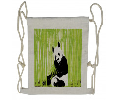 Panda in Bamboo Forest Drawstring Backpack