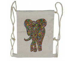 Boho Elephant Art Drawstring Backpack
