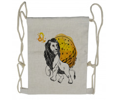 Zodiac Leo Art Drawstring Backpack