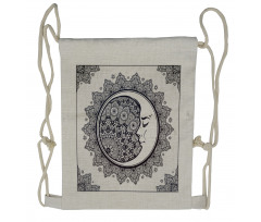 Boho Star Moon Mandala Drawstring Backpack