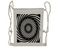 Black and White Swirl Drawstring Backpack