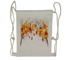 Cartoon Maple Autumn Tree Drawstring Backpack